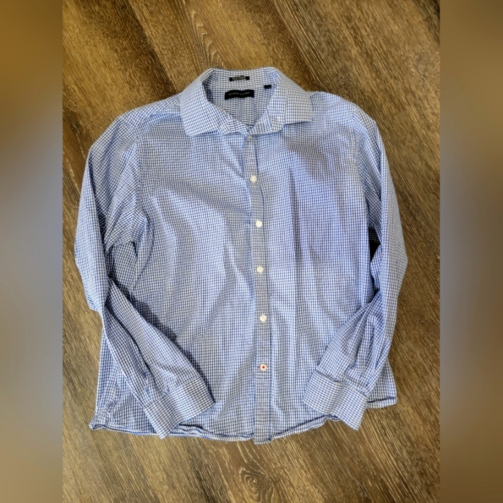 Men's Tommy Hilfiger Blue Gingham Button Up